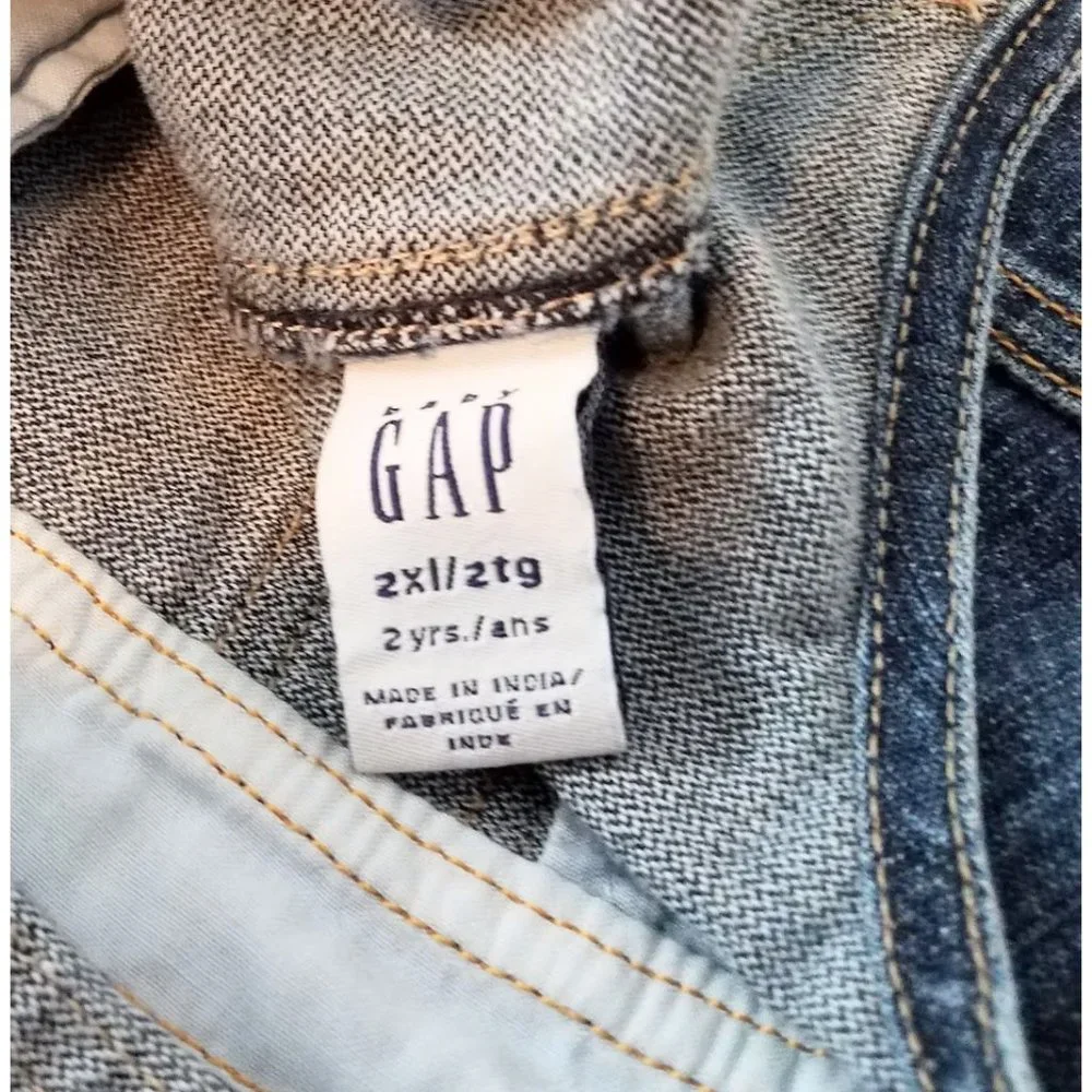 Vintage BABY GAP Blue Jean Bib Overalls 100% Cotton - Toddler Boy's 2